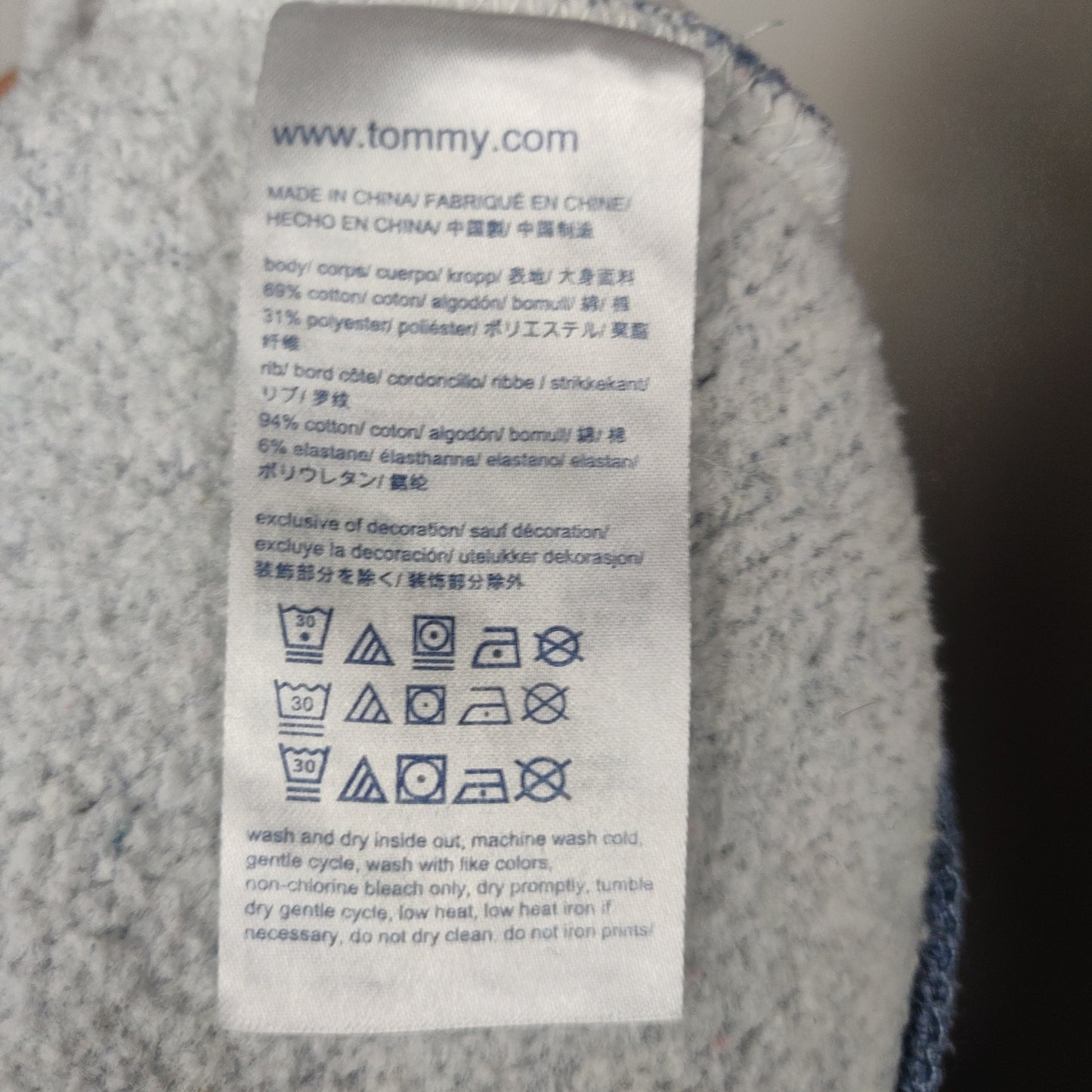 Tommy Hilfiger Blue Sweatshirt Men Size Medium