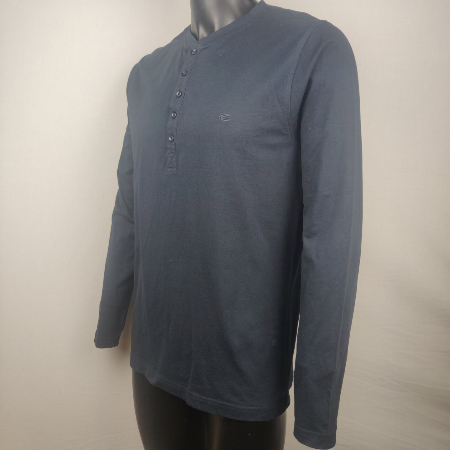 Camel Active Navy Long Sleeve Polo Shirt Men Size Medium