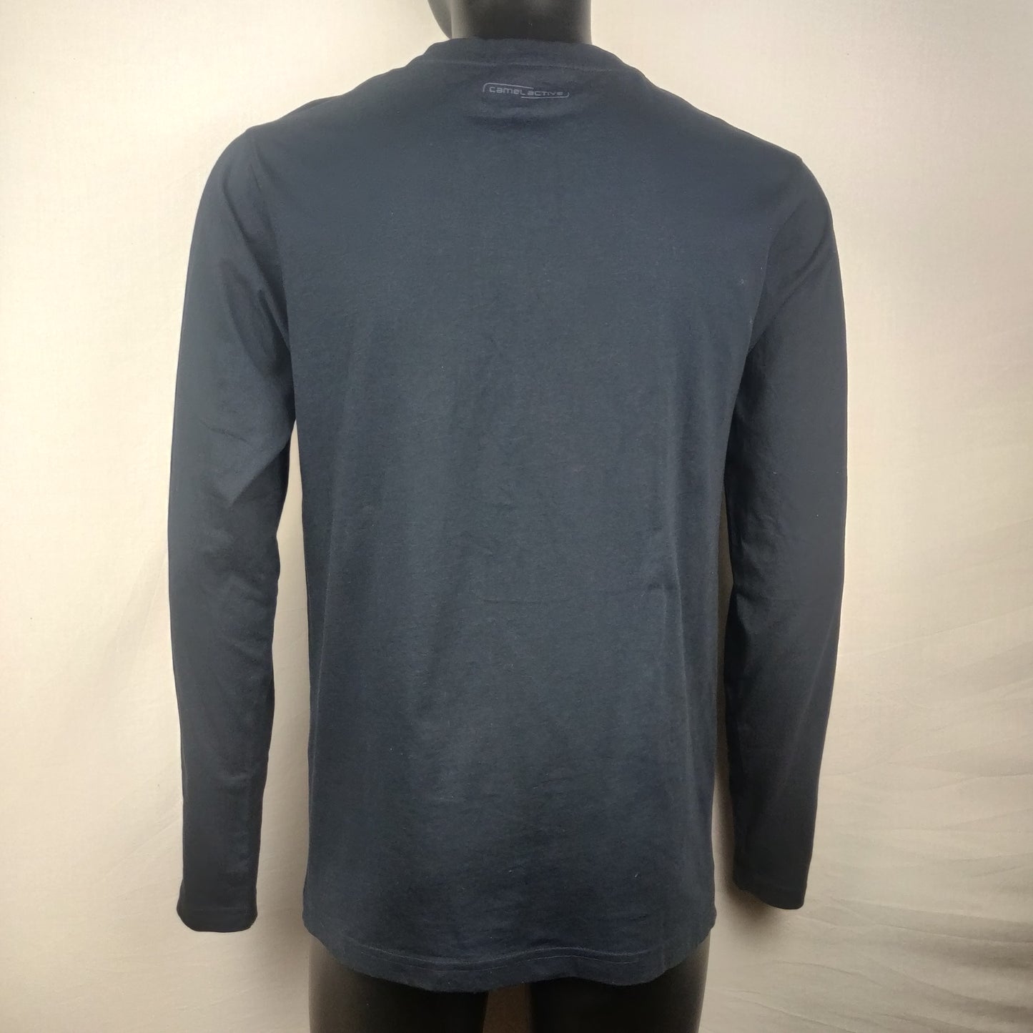 Camel Active Navy Long Sleeve Polo Shirt Men Size Medium