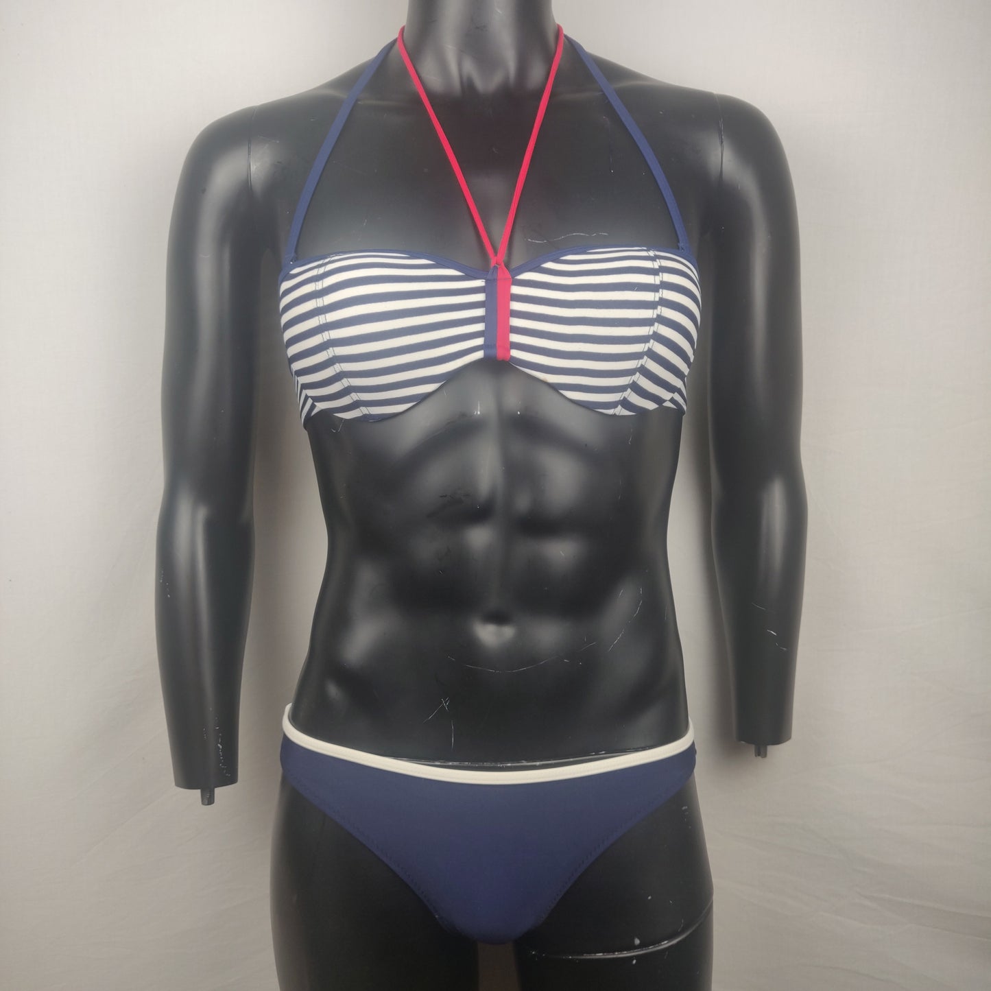 Estivamila Navy and White Bikini Set Women Size UK 10