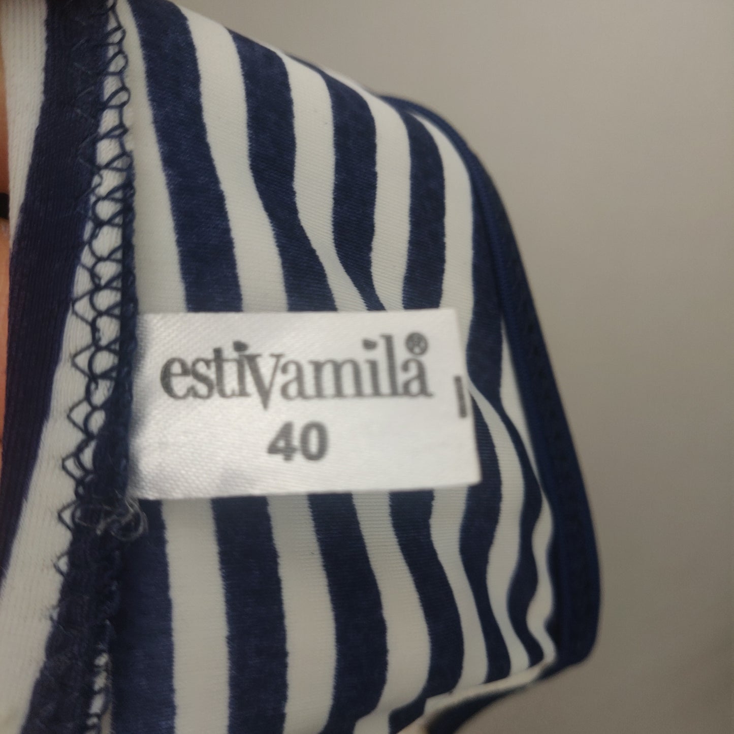 Estivamila Navy and White Bikini Set Women Size UK 10