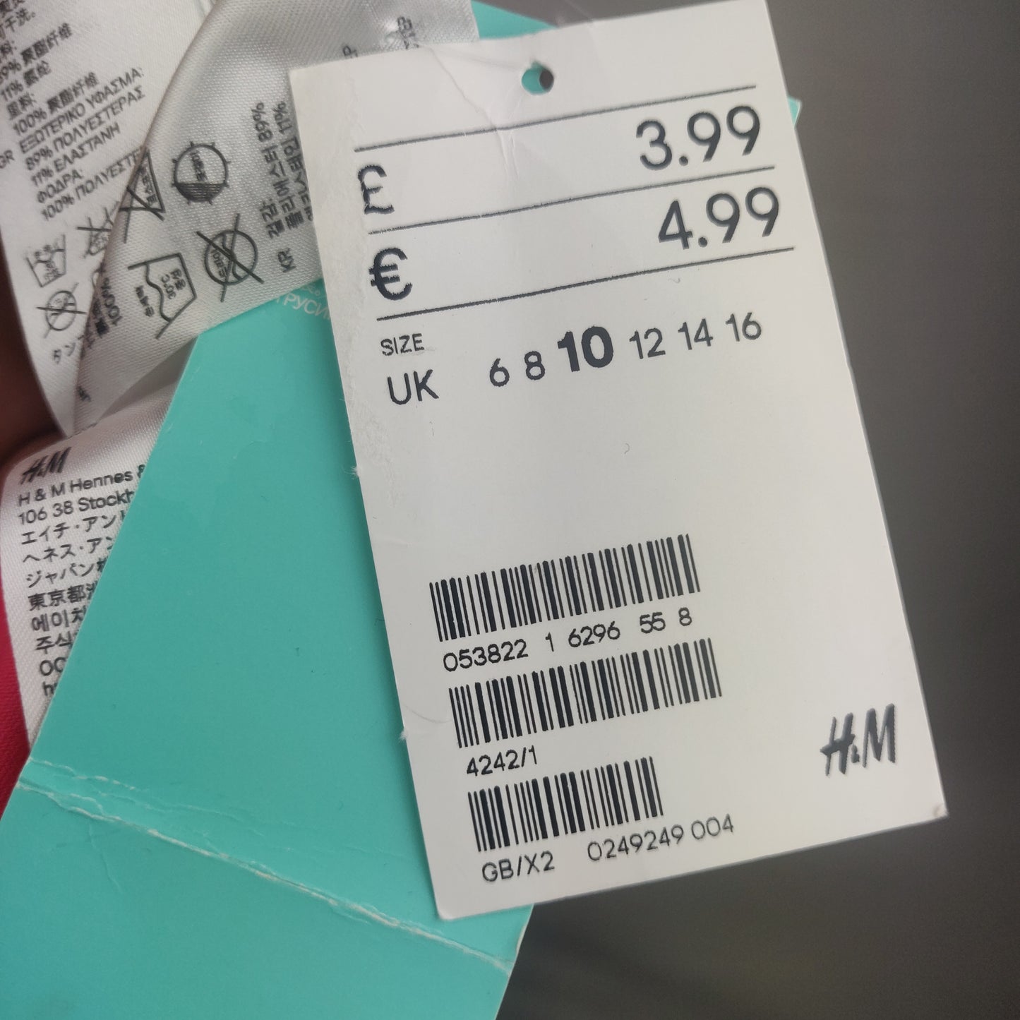 H&M Pink Bikini Bottom Women Size UK 10