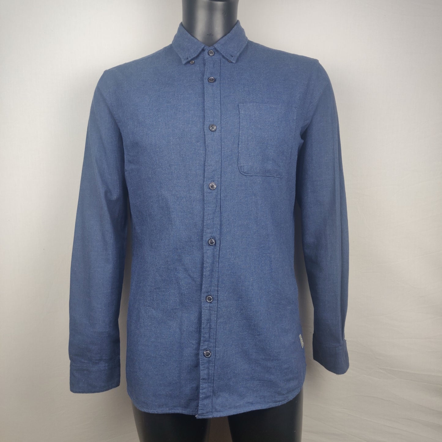 Jack & Jones Vintage Dark Blue Long Sleeve Shirt Men Size Medium