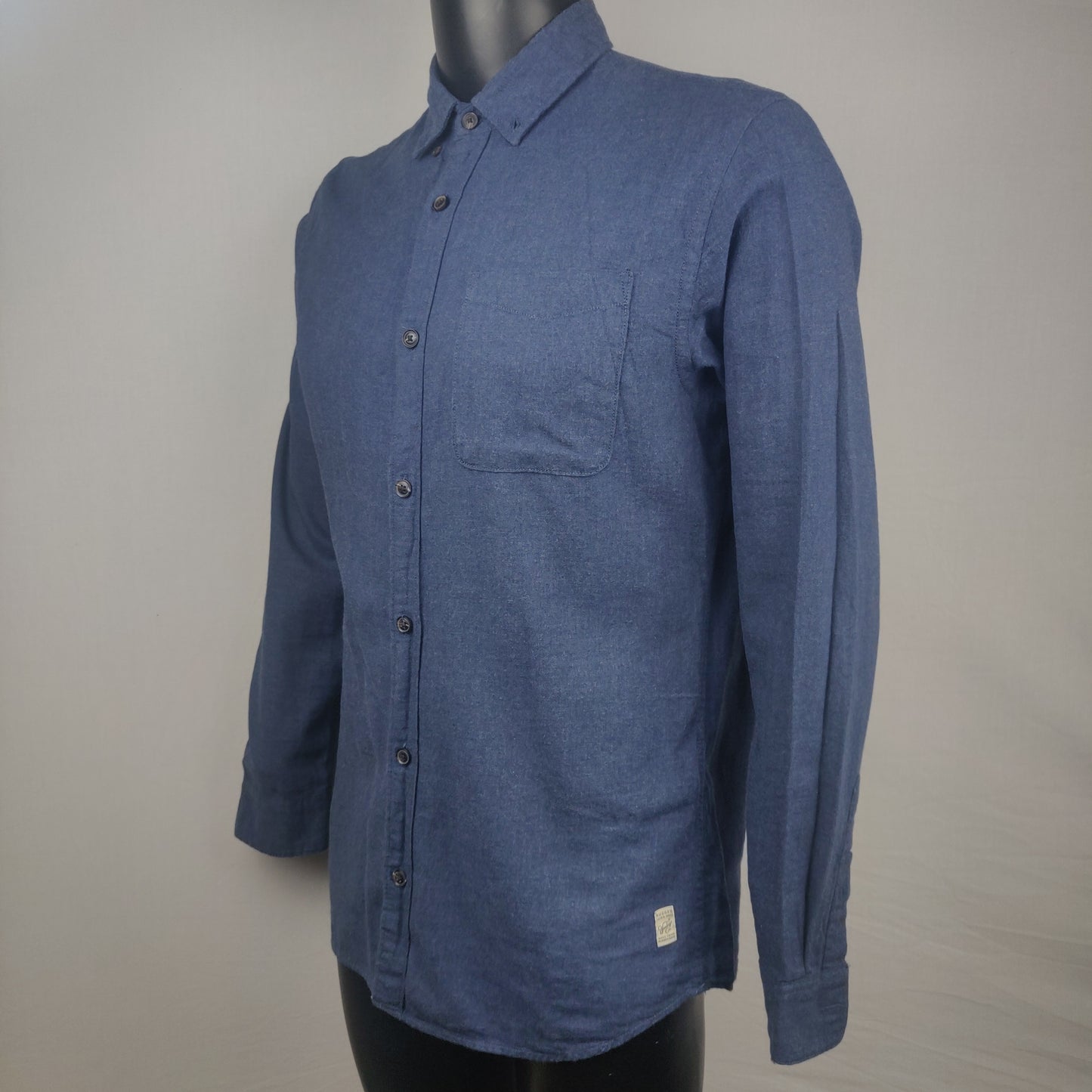 Jack & Jones Vintage Dark Blue Long Sleeve Shirt Men Size Medium