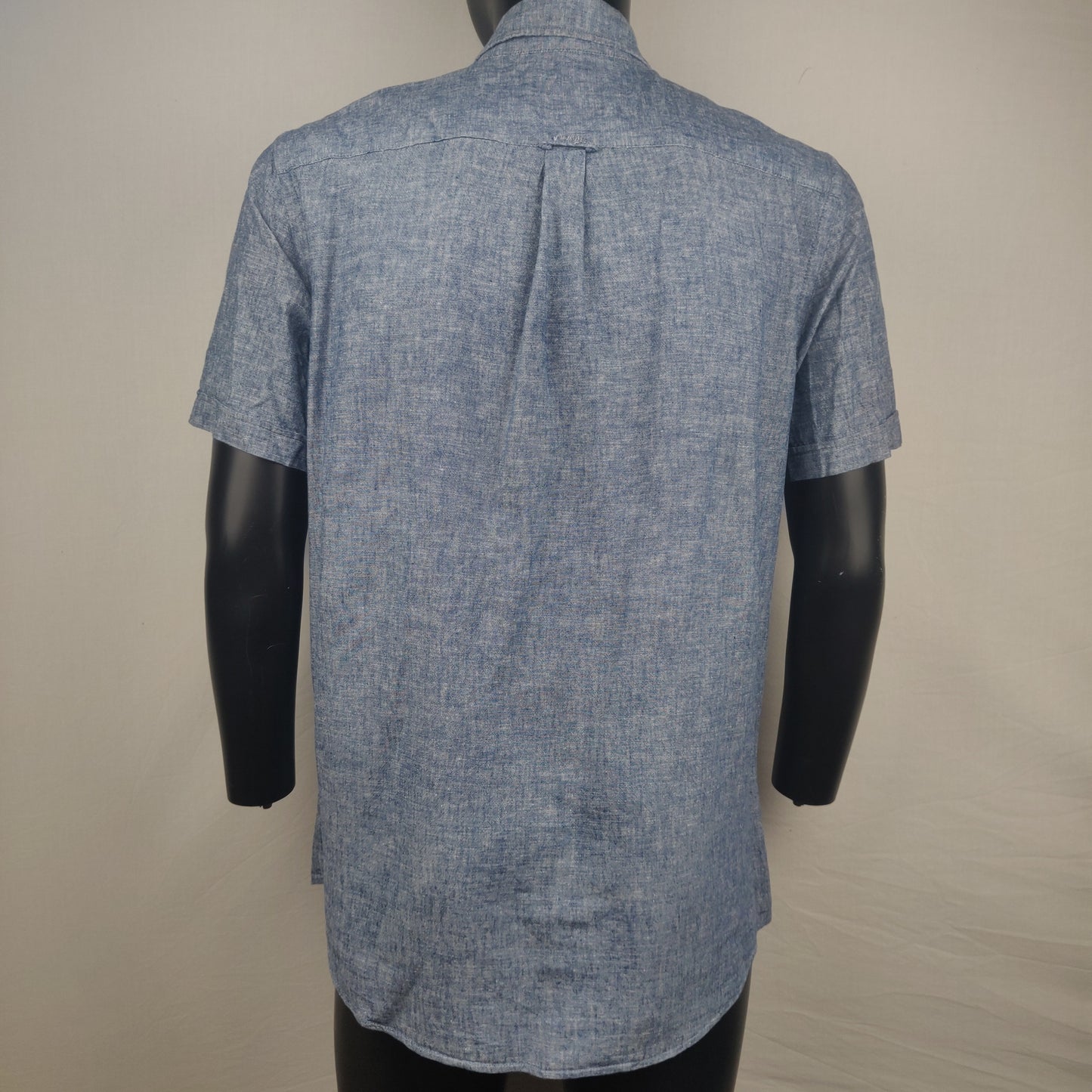 Maine New England Blue Linen Blend Shirt Men Size Medium