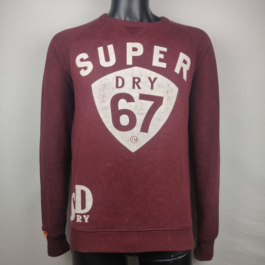 Superdry Vintage Burgundy Blacklabel Crew Sweatshirt Men Size Medium