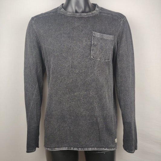 Jack & Jones Vintage Black Knitwear Sweatshirt Men Size Medium