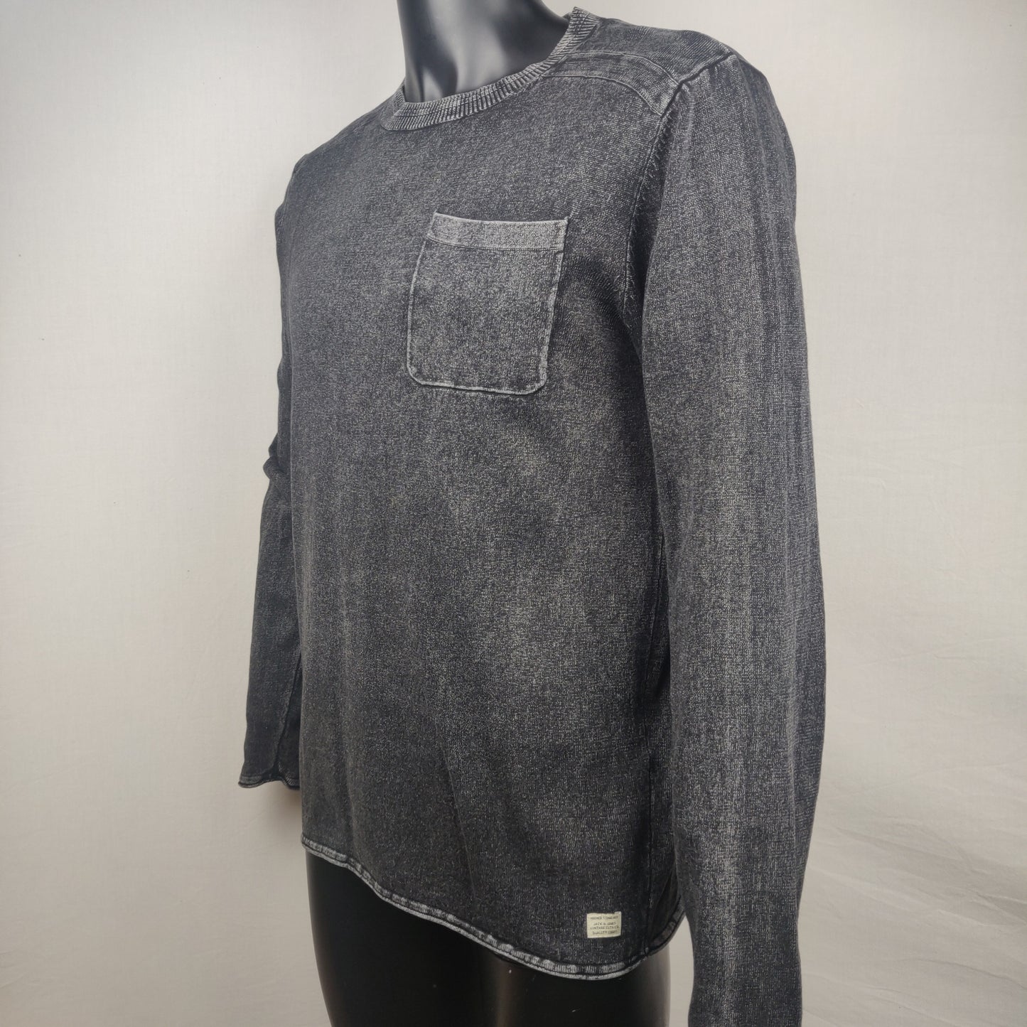Jack & Jones Vintage Black Knitwear Sweatshirt Men Size Medium