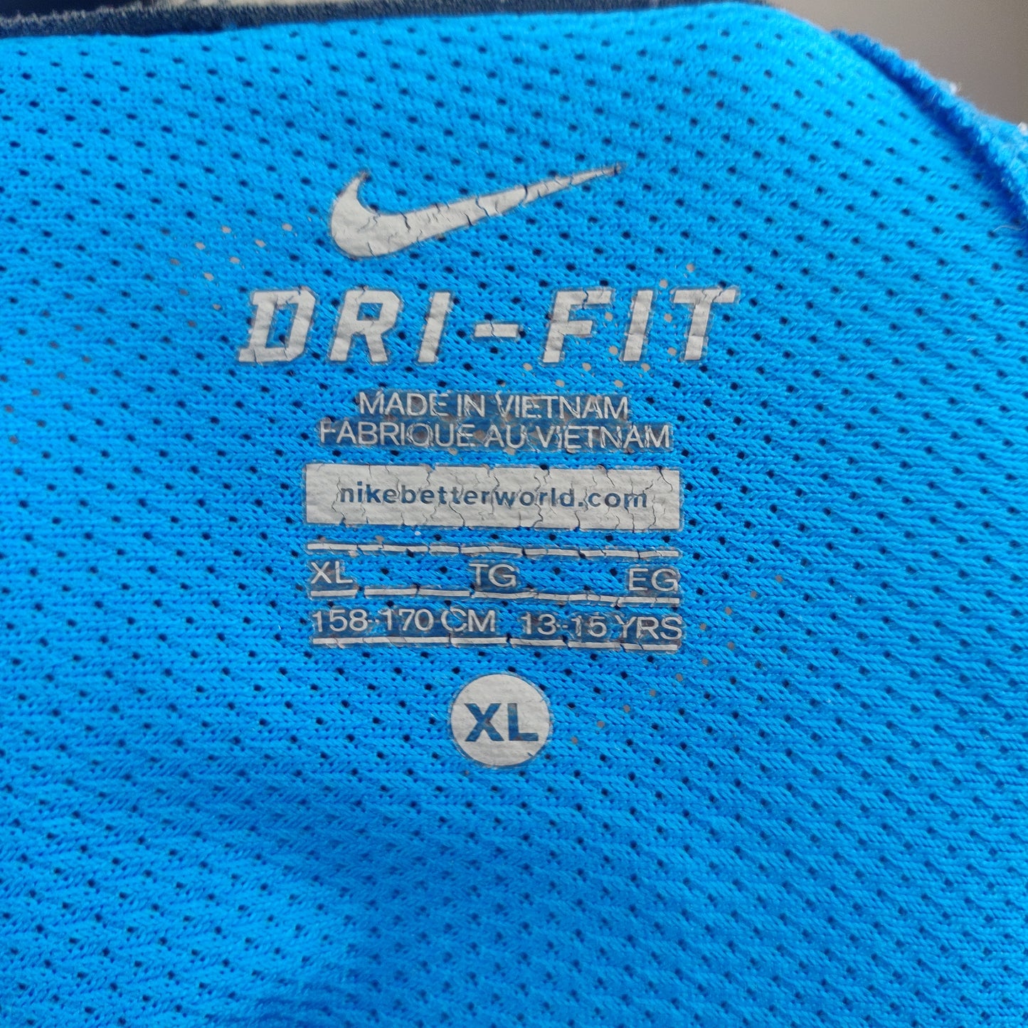 Nike Dri-Fit Blue T-Shirt Boys 13-15 Years Size XL