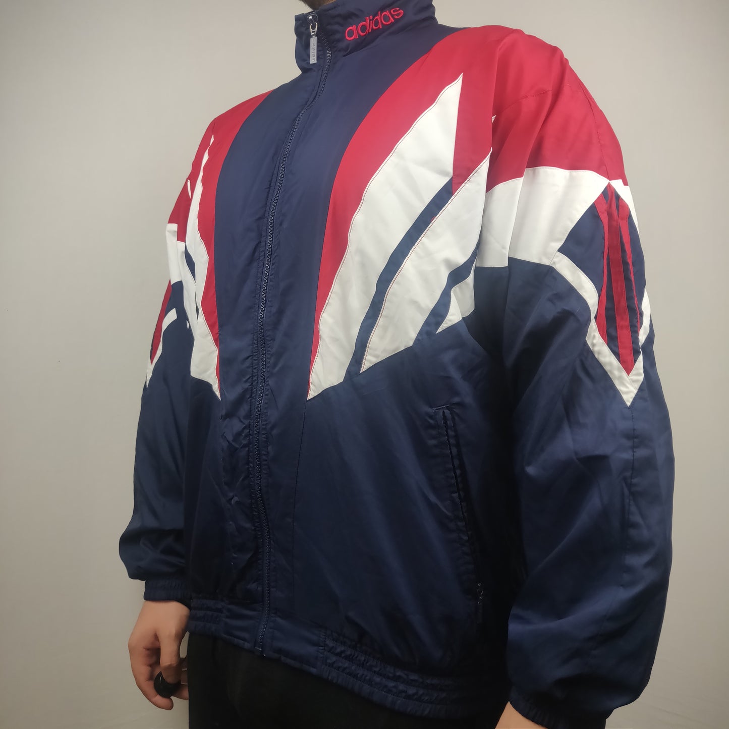Adidas Vintage 80's Tri-colour Track Jacket Men Size 40/42