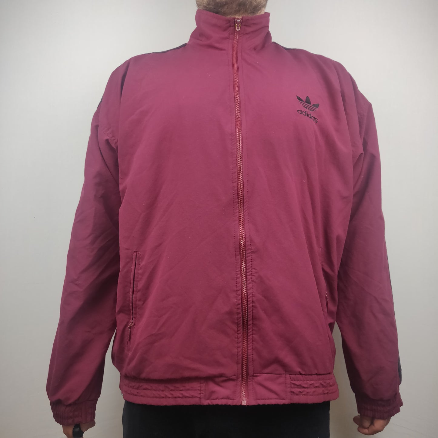 Adidas Burgundy Jacket Men Size Large