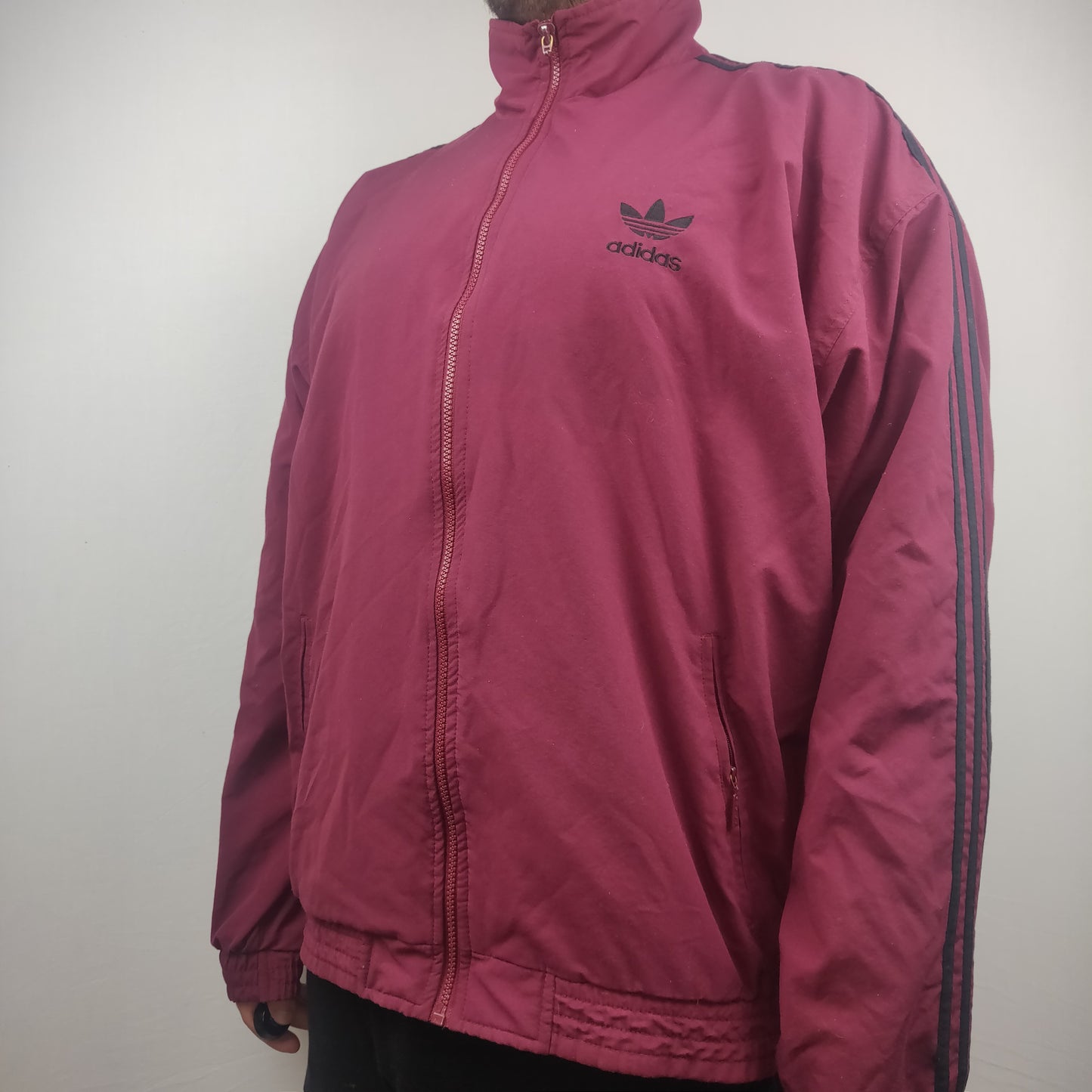 Adidas Burgundy Jacket Men Size Large