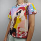 Zara Faces Colourful T-Shirt Women Size Small