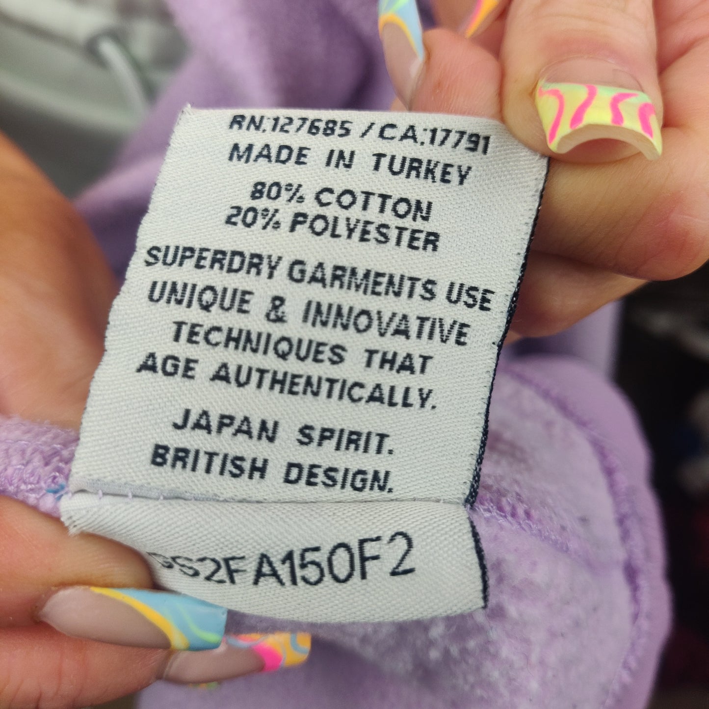 Superdry Vintage Purple Pullover Hoodie Women Size Small