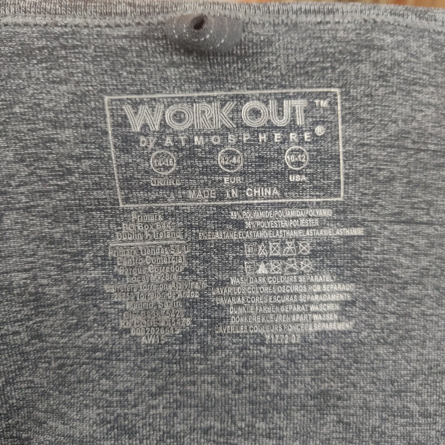 Workout By Atmosphere Grey Compression Sweatshirt Women Size UK 14-16