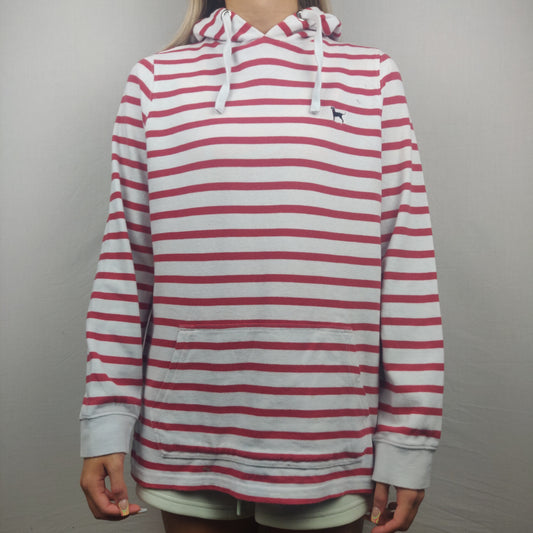 The Black Dog Red Stripped White Hoodie Women Size Small