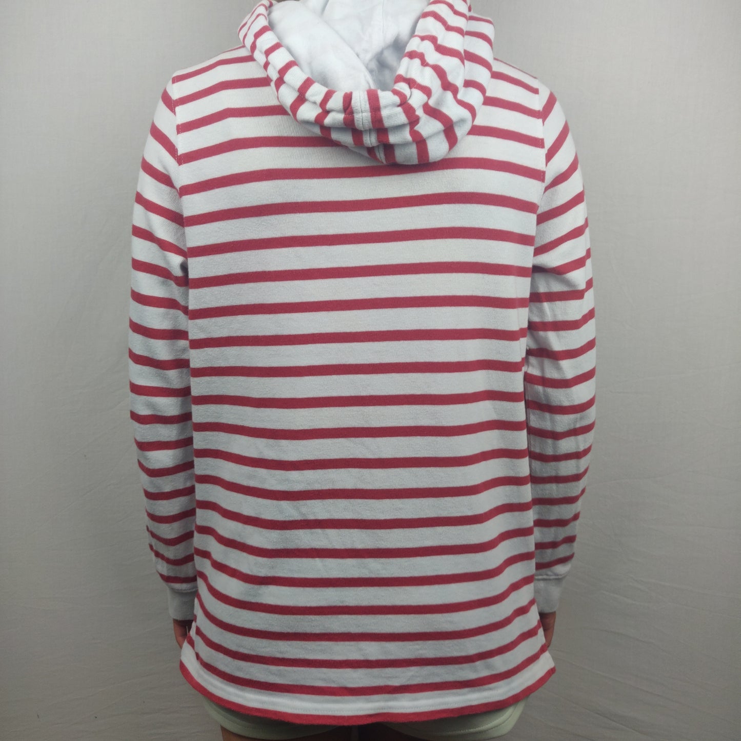 The Black Dog Red Stripped White Hoodie Women Size Small