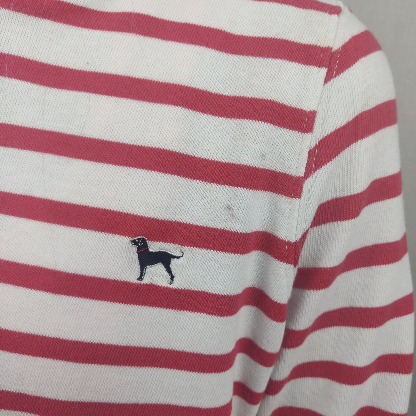 The Black Dog Red Stripped White Hoodie Women Size Small