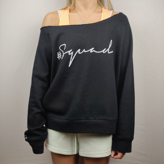 Toned by Ashy Bines #Squad Black Sweatshirt Women Size XL