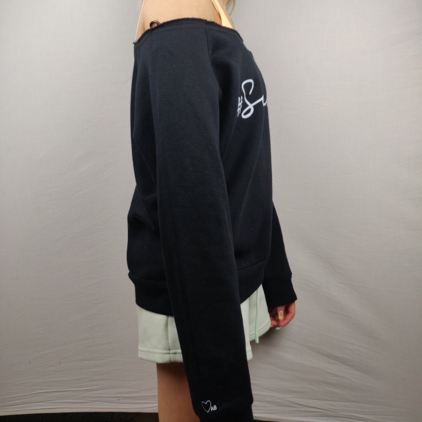 Toned by Ashy Bines #Squad Black Sweatshirt Women Size XL