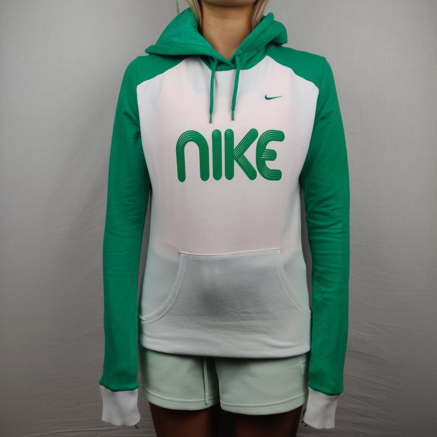 Nike Green/White Hoodie Women Size Small UK 8-10