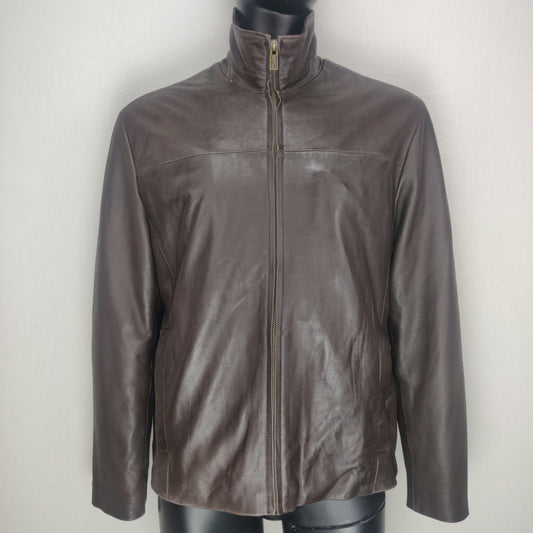 Wilsons Brown Leather Vintage Jacket Men Size Large
