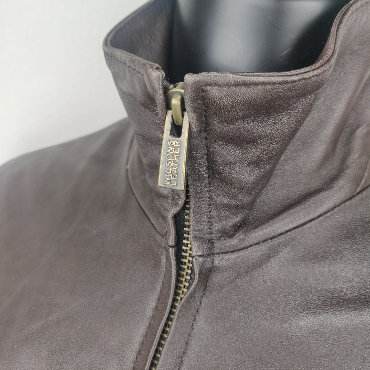Wilsons Brown Leather Vintage Jacket Men Size Large