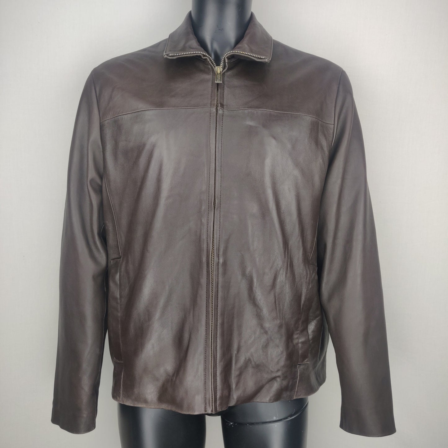 Wilsons Brown Leather Vintage Jacket Men Size Large