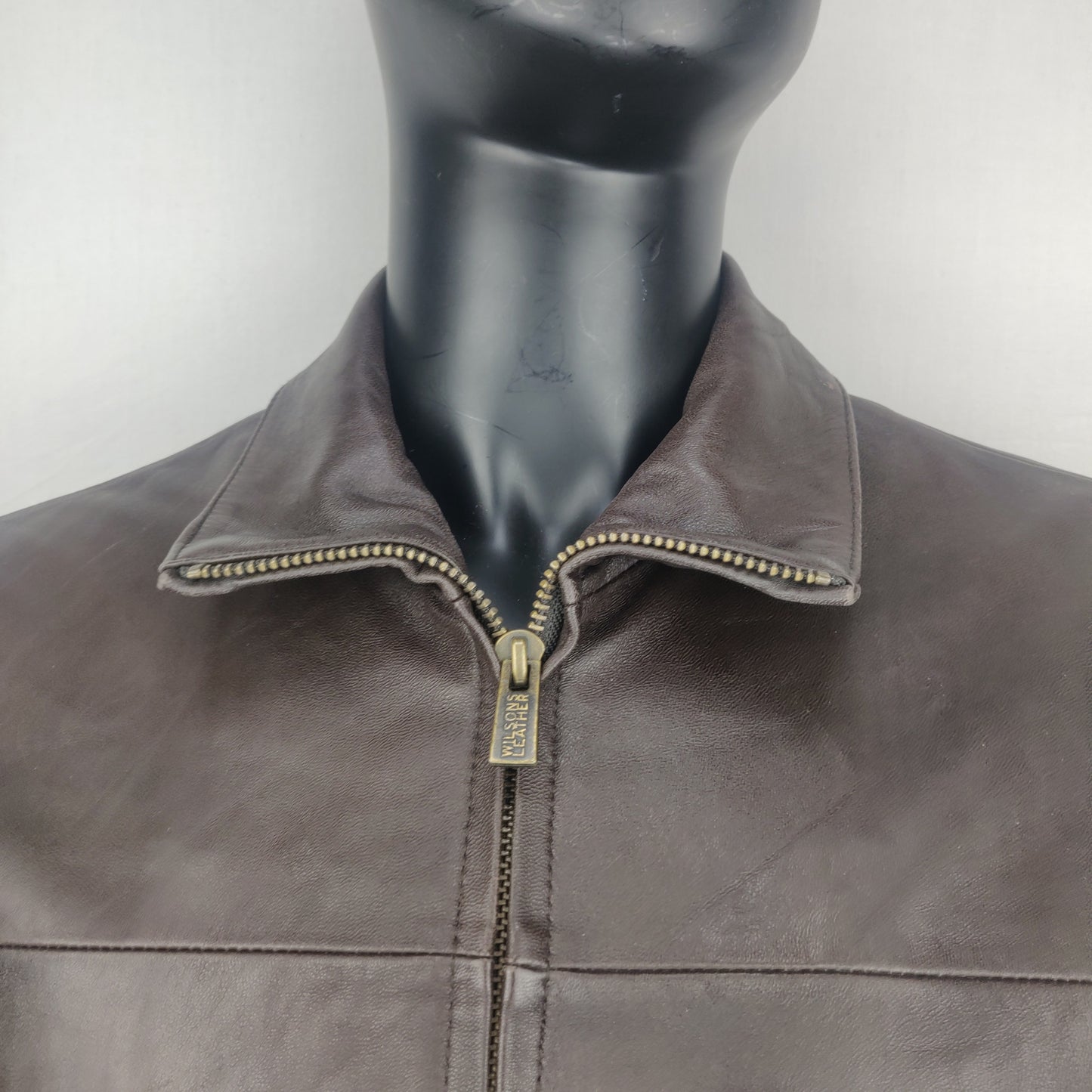 Wilsons Brown Leather Vintage Jacket Men Size Large