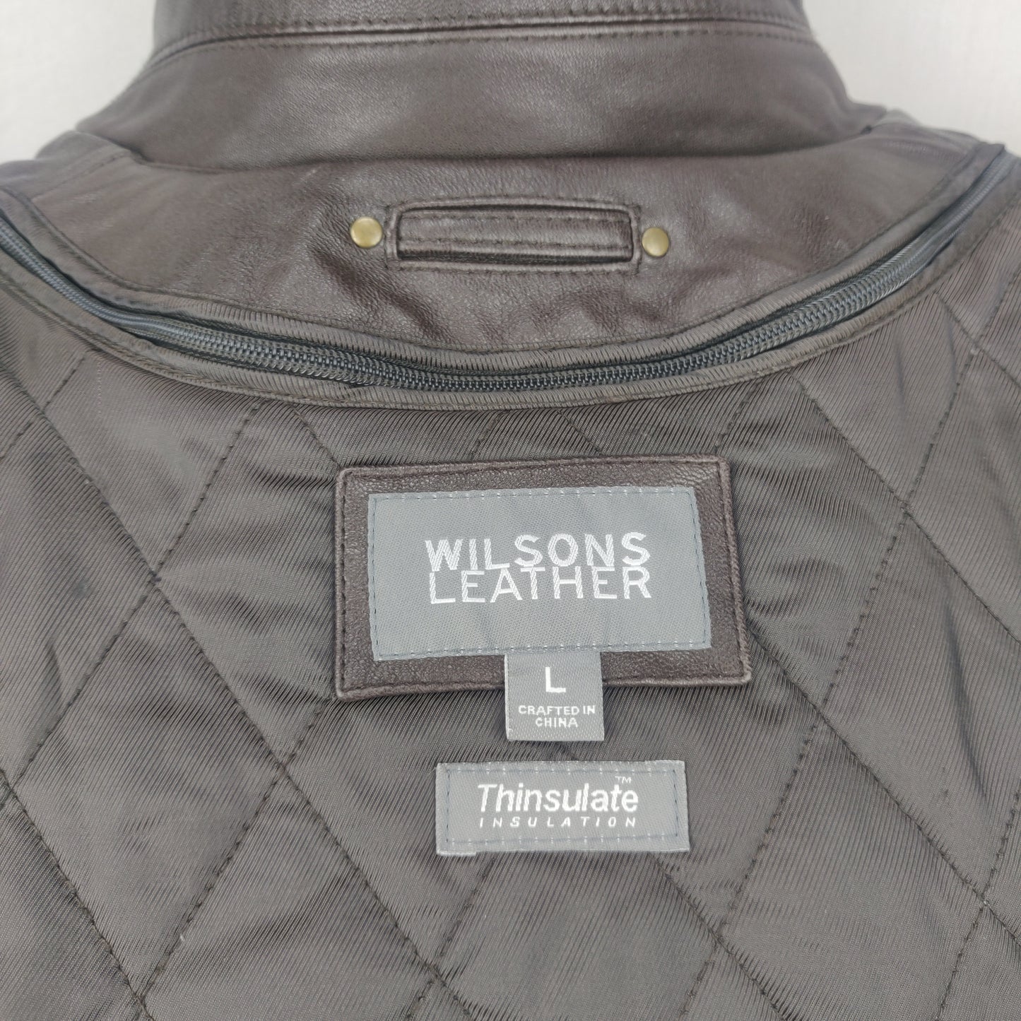 Wilsons Brown Leather Vintage Jacket Men Size Large