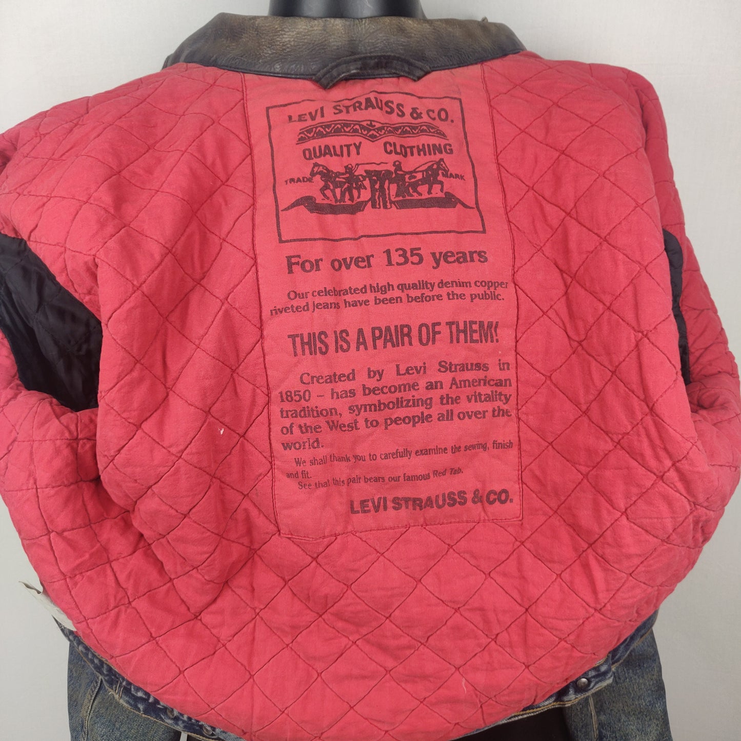 Levi Strauss & Co Vintage 1985 Blue Cropped Denim Jacket Men Size Large