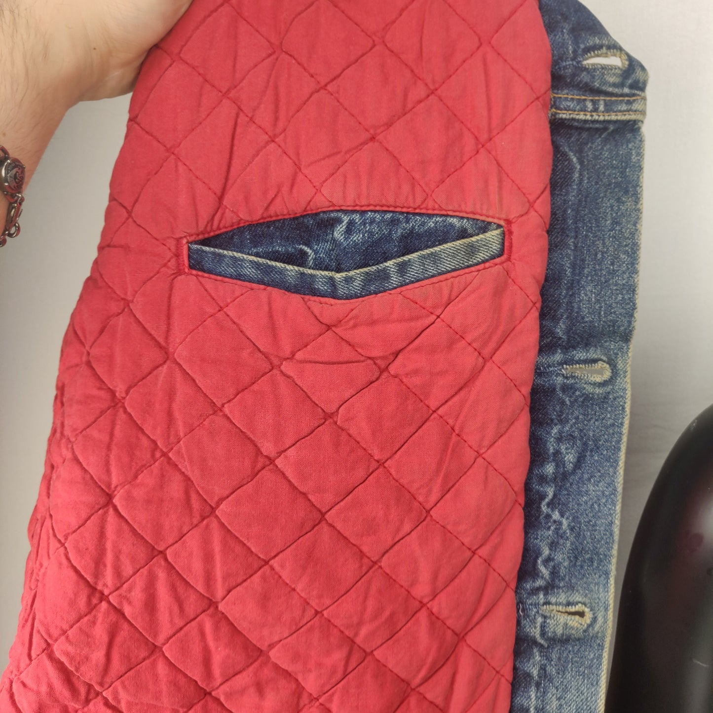 Levi Strauss & Co Vintage 1985 Blue Cropped Denim Jacket Men Size Large