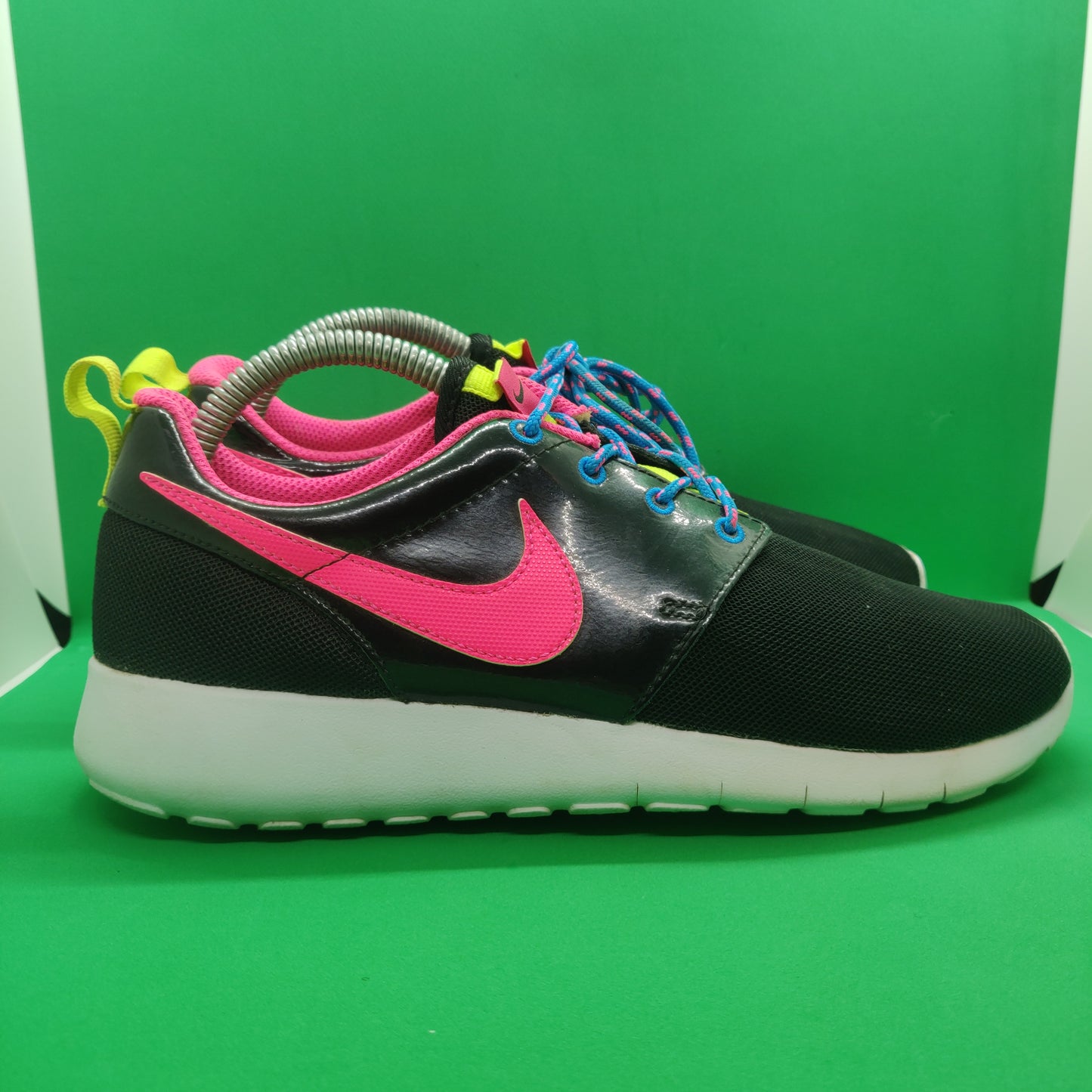 Nike Roshe GS Black/Pink Trainers - 599729-011 - Women Size UK 5.5