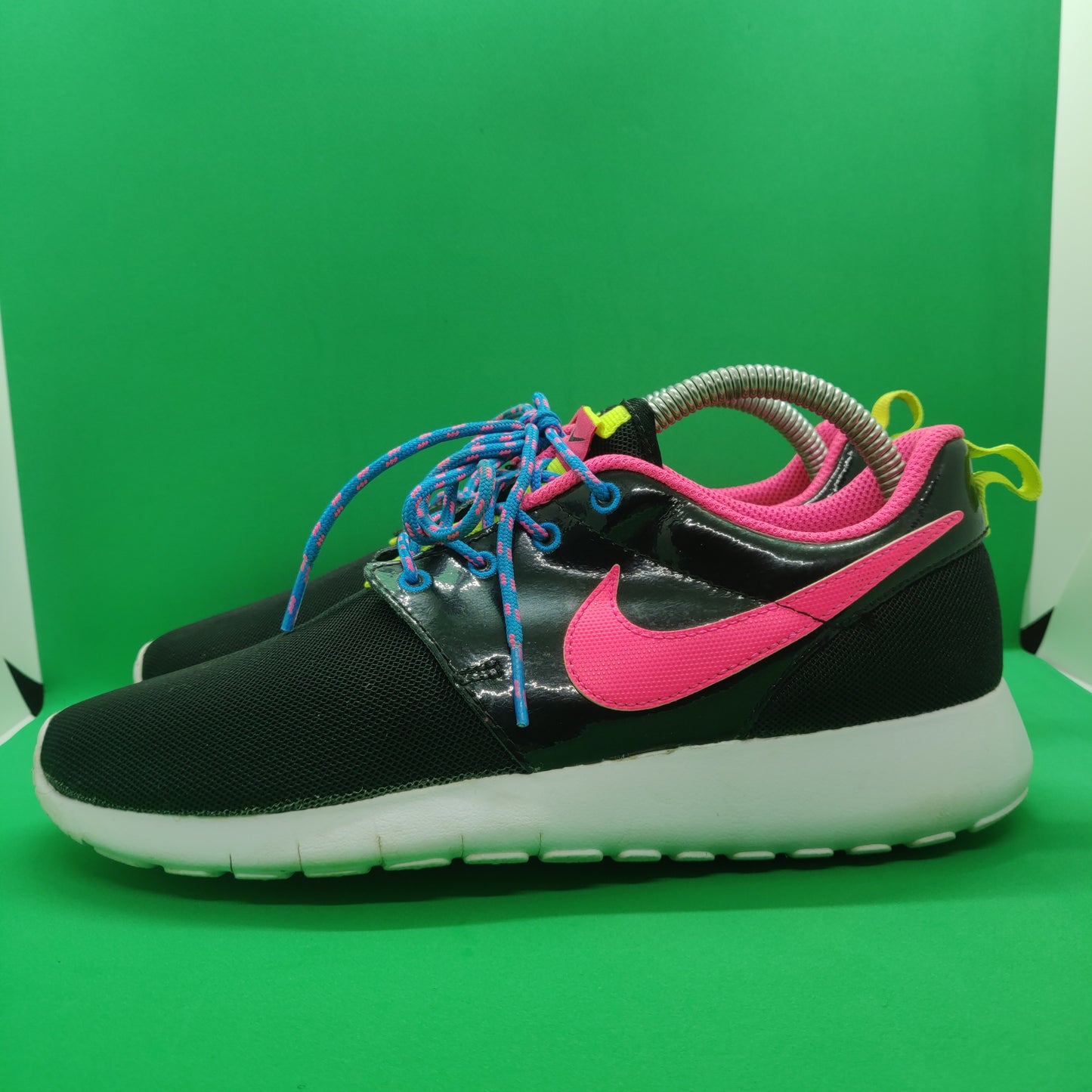 Nike Roshe GS Black/Pink Trainers - 599729-011 - Women Size UK 5.5