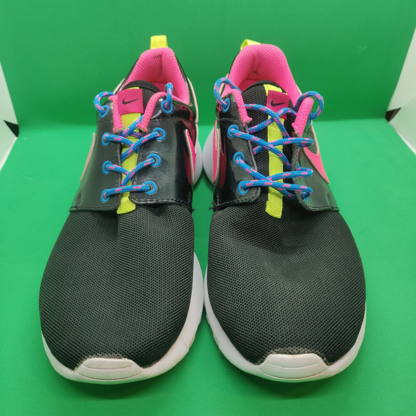 Nike Roshe GS Black/Pink Trainers - 599729-011 - Women Size UK 5.5