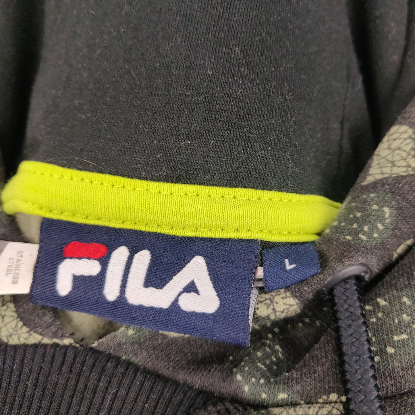 FILA Camo Pullover Hoodie Men Size Large