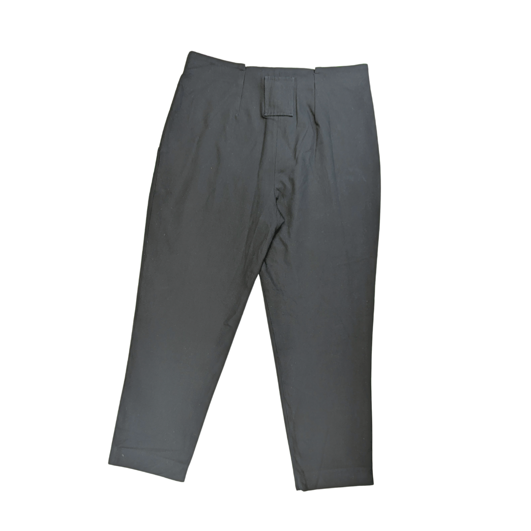 Reiss Black Cropped Tailored Trousers Women Size UK 12