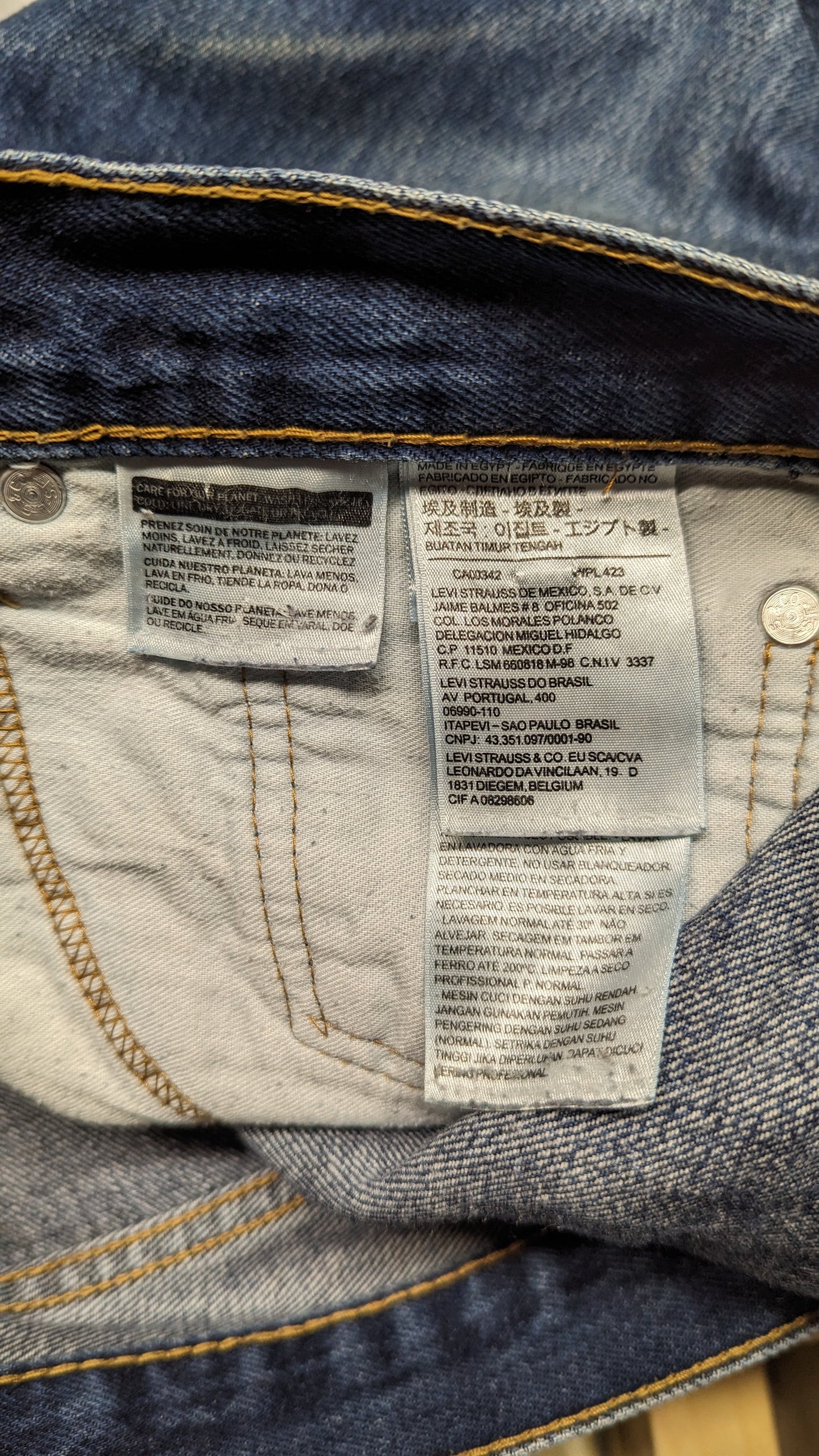 Levi's 505 Blue Regular Fit Straight Leg Zipper Fly Jeans Men Size W33/L32