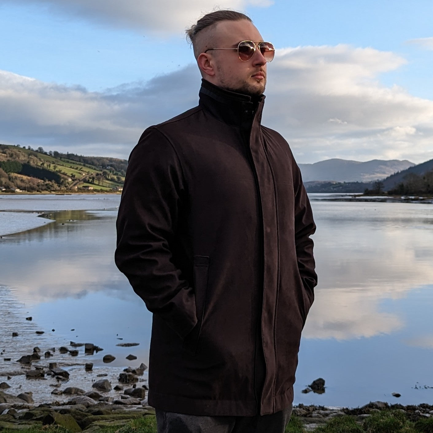 Douglas 'Defining Casual' Brown Collared Jacket Men Size Large