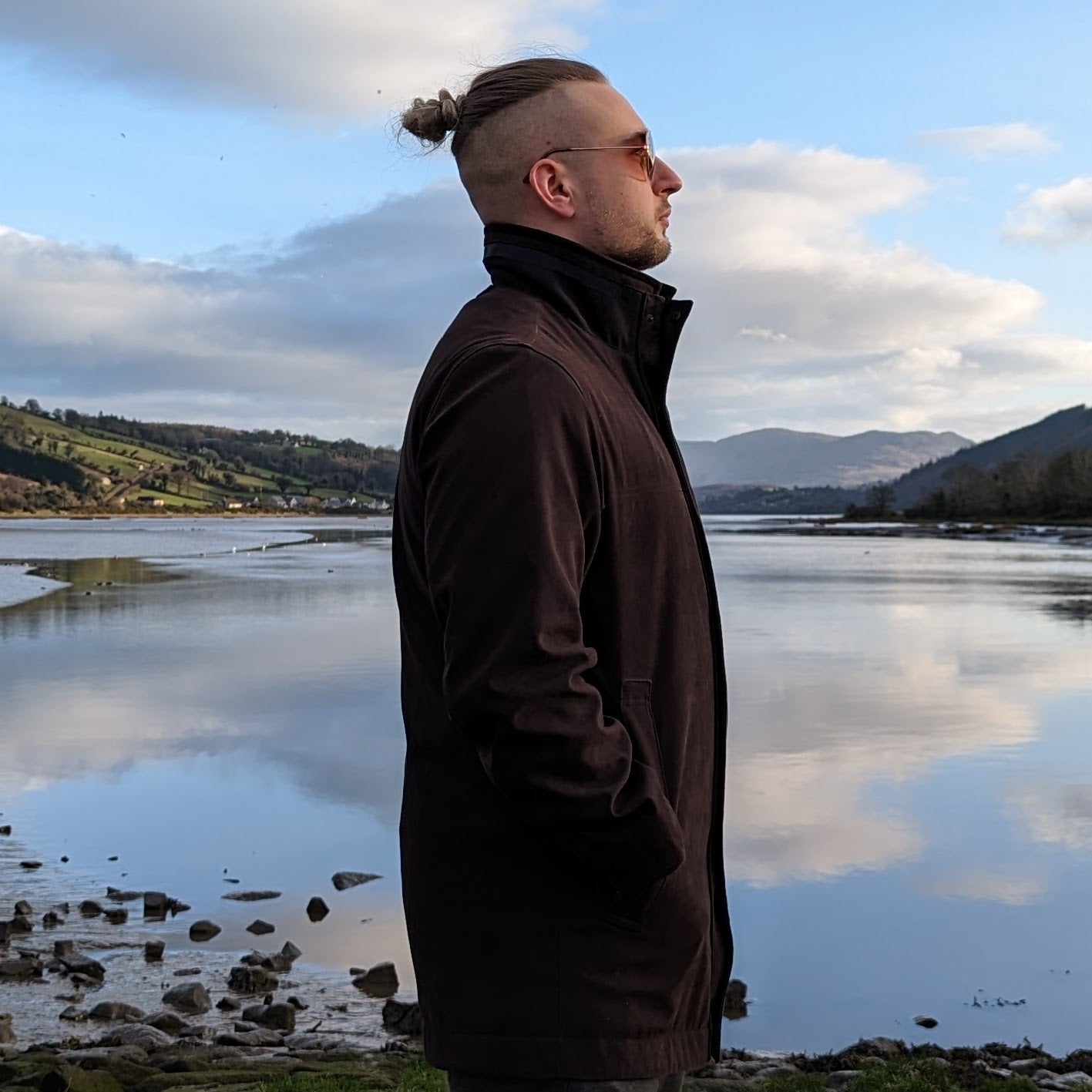 Douglas 'Defining Casual' Brown Collared Jacket Men Size Large