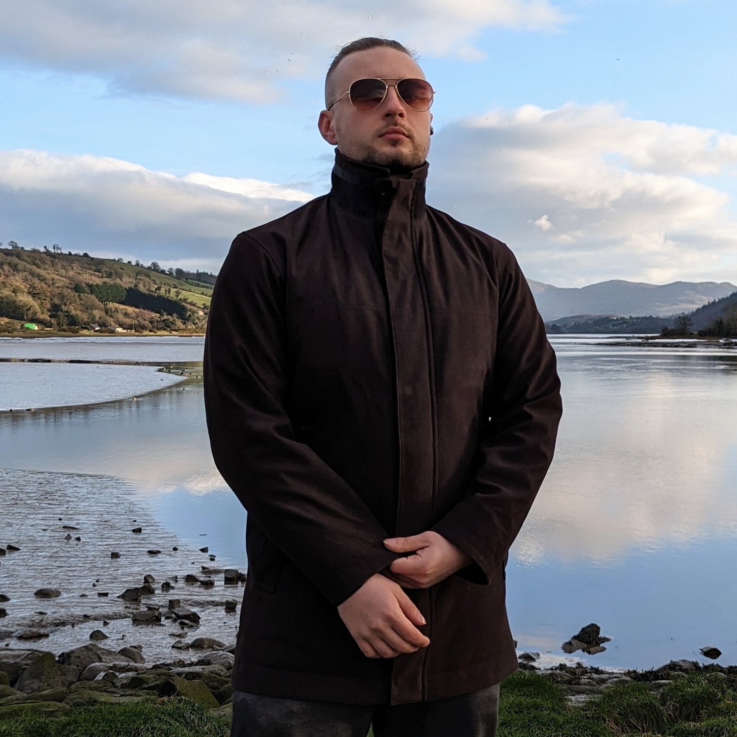 Douglas 'Defining Casual' Brown Collared Jacket Men Size Large