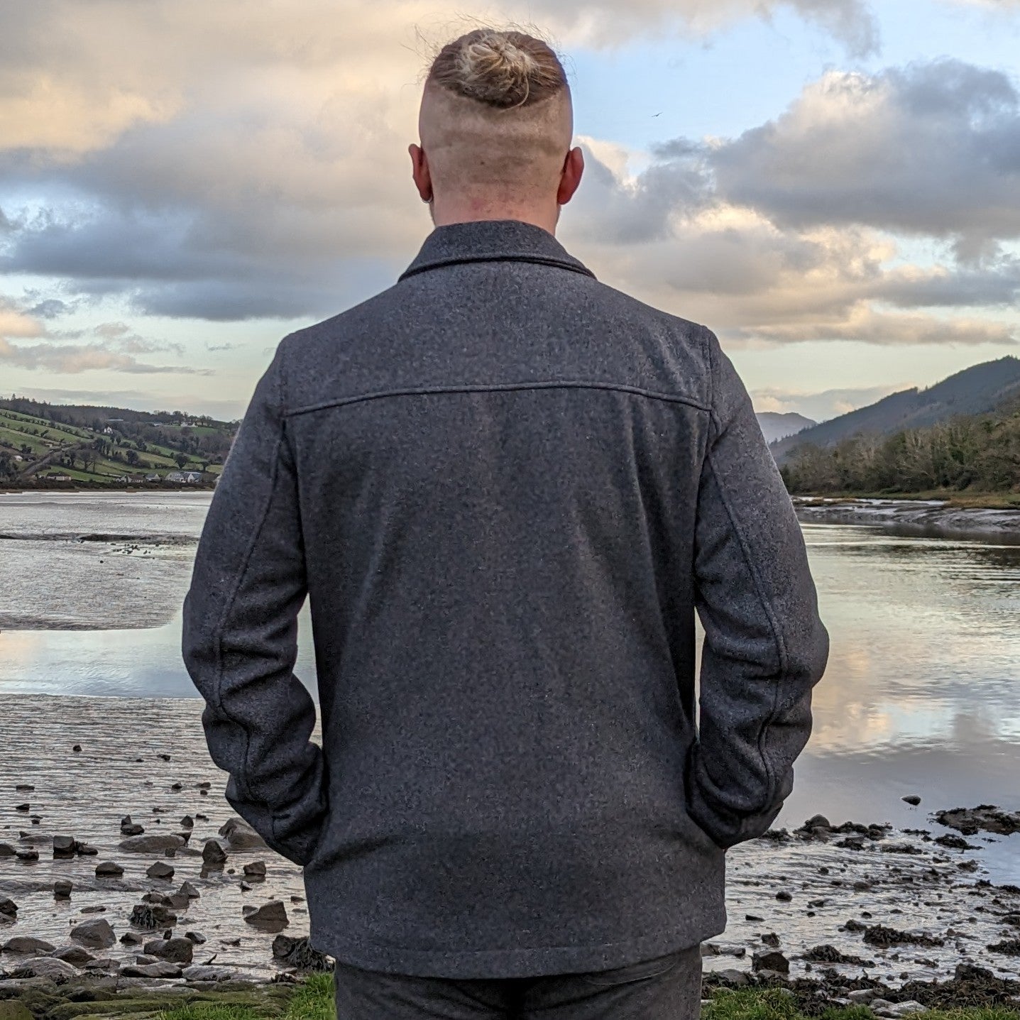 Blakely Grey Wool Blend Pea Coat Men Size Large