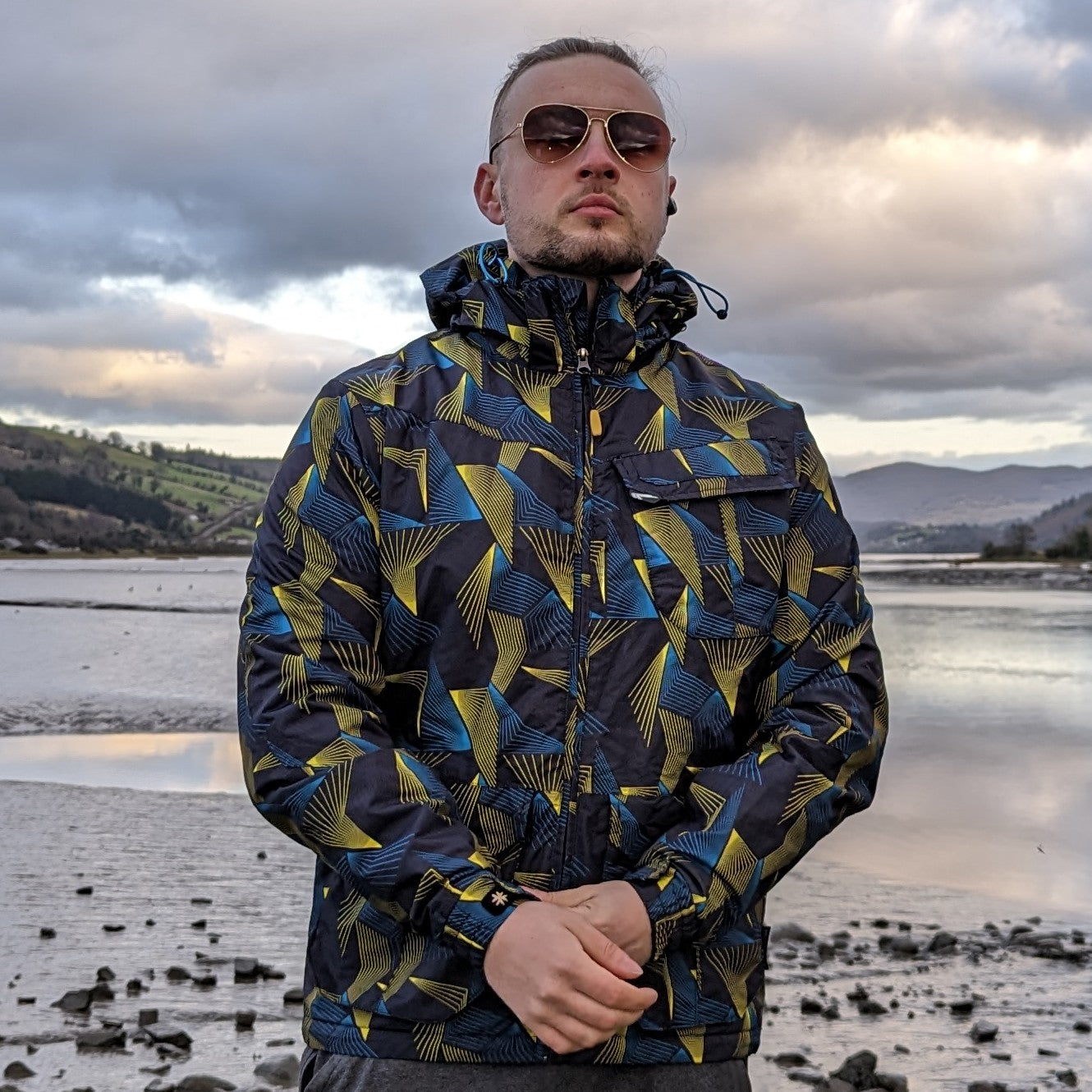 Crivit Multicoloured Sports Windbreaker Jacket Men Size Medium