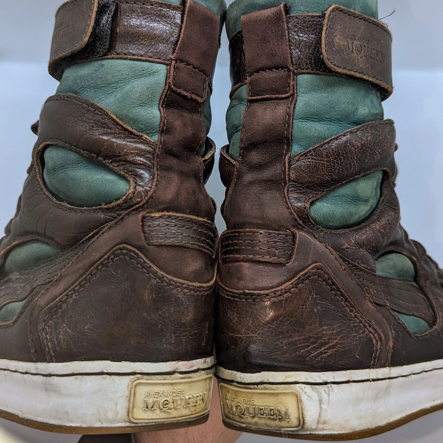 Puma Alexander McQueen Brown Leather Vintage Trainers Men Size UK 6.5