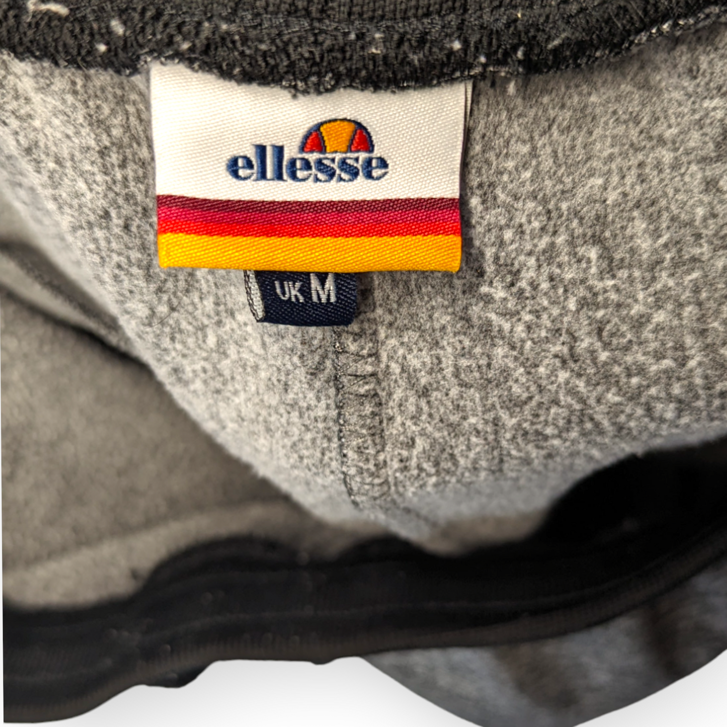 Ellesse Black Grey Fleece Joggers Sweatpants Men Size Medium