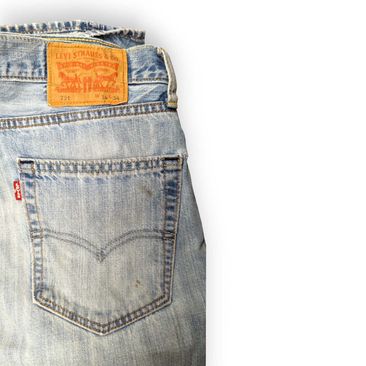 Levi's 751 Blue Regular Straight Fit Jeans Men Size W34/L34