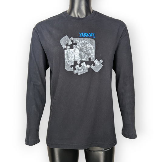 Versace Jeans Couture Black Long Sleeve T-Shirt Men Size Large