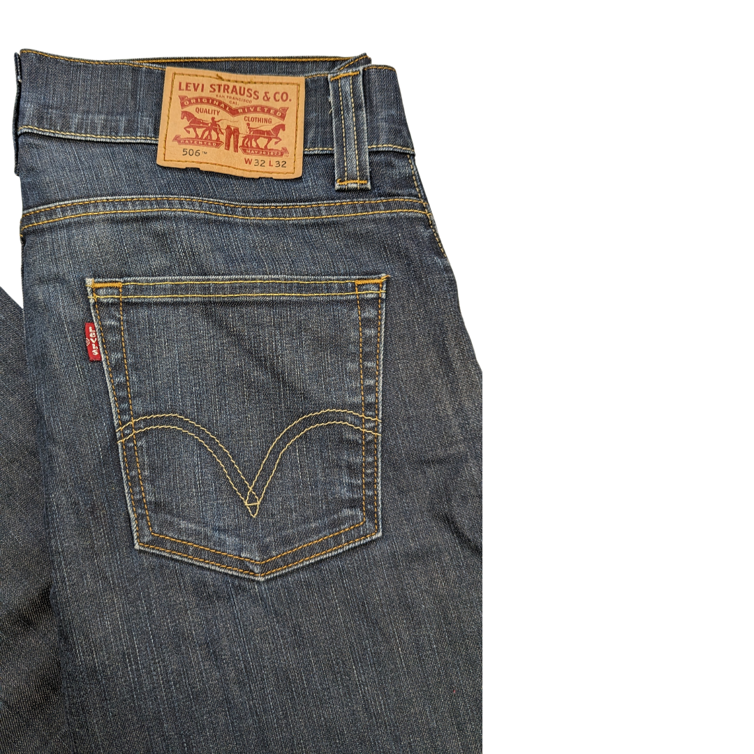 Levi's 506 Blue Straight Fit Jeans Men Size W32/L32